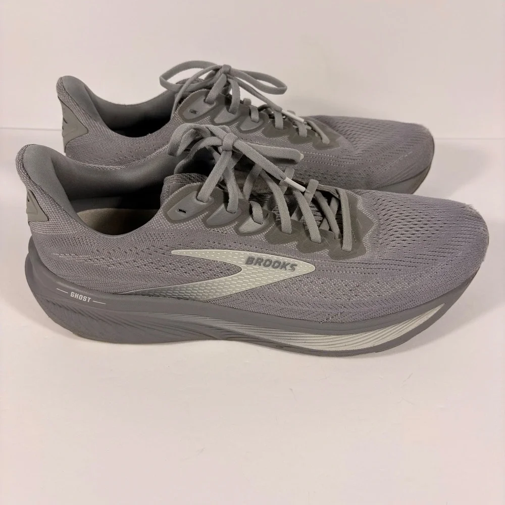 Brooks Ghost 16 Mens Running Shoes Grey Neutral Trainers 1104421D041 Size 12